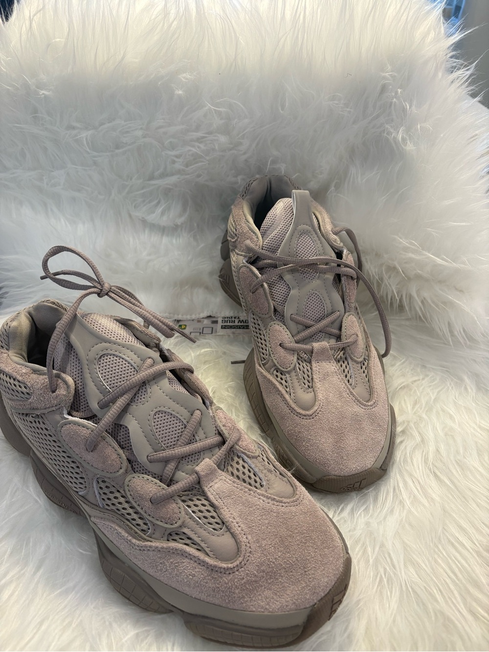 Yeezy Suede & Mesh Sneakers in Dusty Mauve